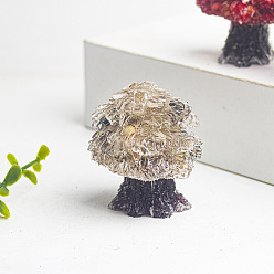 Rutilated Кварц Украшение для елки из смолы, с натуральной рутилированной кварцевой крошкой внутри статуй для украшения домашнего офиса, 50x42 мм