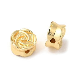 Настоящее золото 18K Стойки обшивки латунные бусины, без кадмия и без свинца, долговечный, цветок, реальный 18 k позолоченный, 6.9x3.9 мм, отверстие : 1.4 мм