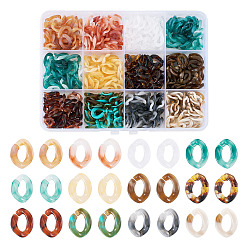 (52) Непрозрачная лаванда 360 шт 12 цвета прозрачные акриловые соединительные кольца, разъемы для быстрой связи, для изготовления ювелирных цепочек, два тона, Стиль имитация драгоценных камней, твист, разноцветные, 13~13.5x10x2.5~3 мм, внутренний диаметр: 7.5~8x4 мм, 30 шт / цвет