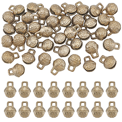 Золотой 40шт. латунные подвески-колокольчики, колокол, золотые, 14x11x7.5 мм, отверстие : 2.5x2.5 мм