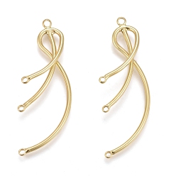 Настоящее золото 18K Бронзовая люстра компонентов ссылки, филиал, реальный 18 k позолоченный, 37x14.5x4.5 мм, отверстие : 1~1.5 мм