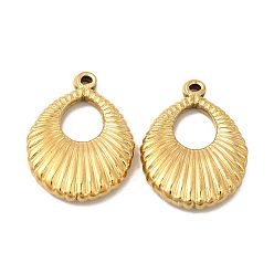 Golden Ion Plating(IP) 304 Stainless Steel Pendants, Teardorp Charm, Golden, 24.5x19.5x4.5mm, Hole: 1.2mm