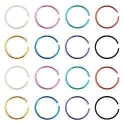 (52) Непрозрачная лаванда 316l хирургические кольца из нержавеющей стали для носа, украшения для пирсинга носа, персонализированные ювелирные изделия для законодателей мод, разноцветные, внутренний диаметр: 7 мм, 24 калибр (0.5 мм), 40 шт / коробка