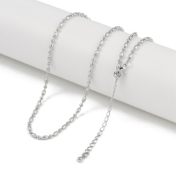 Платина Ожерелья из овальной цепи с покрытием из латуни для женщин, долговечный, без свинца и без кадмия, платина, 15.59x0.08 дюйм (39.6x0.2 см)