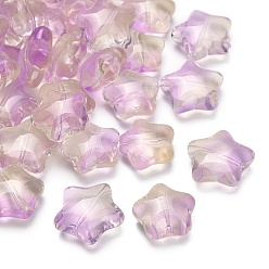 Сливовый Прозрачные стеклянные бусины, звезда, слива, 15~17x16~17.5x8 мм, отверстие : 1.2 мм, 400 шт / 1000 г