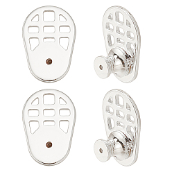 Платина 10 шт. Латунные гайки для ушей, овальные, платина, 16x7x12 мм