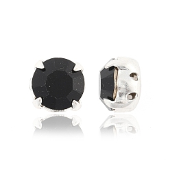 23980 Jet Preciosa® maxima crystal в пришивной чашке, чешский хрусталь, с настройками латуни, 719 37 080 шатон (круглый), серебряные, 23980 струя, ss 34 (7.05~7.25 мм)
