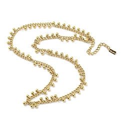 Настоящее золото 14K 304 ожерелья-цепочки с круглыми шарами из нержавеющей стали, реальный 14 k позолоченный, 15.35 дюйм (39 см)