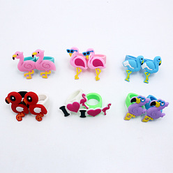 (52) Непрозрачная лаванда Кольца из ПВХ, фламинго, разноцветные, внутренний диаметр: 21 мм