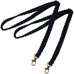 Черный 2шт. полиэстеровый ремешок для удостоверения личности и мобильного телефона, с поворотной застежкой из сплава, чёрные, 491x16x15 мм