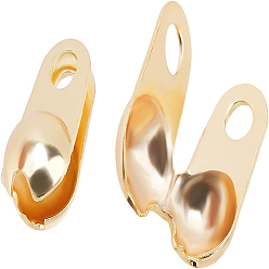 Настоящее золото 18K 160шт. латунные наконечники бусин, без никеля , Калотте заканчивается, крышка раскладушки, реальный 18 k позолоченный, 6.5x3.5x3 мм, отверстие : 1.2 мм