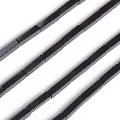 Немагнитные Гематит Немагнитные синтетический гематит бисер пряди, граненые, кубоид, 8x2x2 мм, отверстие : 0.7 мм, около 50 шт / нитка, 15.82 дюйм (40.2 см)