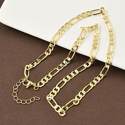 Настоящее золото 18K 5Мм латунные цепочки Фигаро для женщин, стойки покрытие, долговечный, без свинца и без кадмия, реальный 18 k позолоченный, 17.83 дюйм (45.3 см)