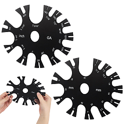 Черный 2шт. акриловое перфорированное измерительное колесо, инструмент для измерения толщины проволоки, чёрные, 148x200x3 мм
