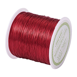 Red Round Copper Beading Wire for Jewelry Making, Long-Lasting Plated, Red, 24 Gauge, 0.5mm, about 75.45 Feet(23m)/roll