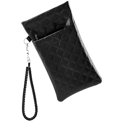 Черный Чехлы для очков из искусственной кожи, прямоугольные, чёрные, 180x105x18 мм