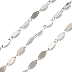 Нержавеющая Сталь Цвет 304 цепи овальные из нержавеющей стали, пайки, цвет нержавеющей стали, 11x5x0.5 мм