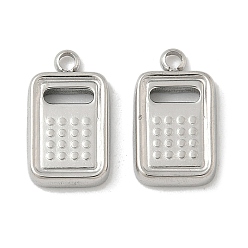Нержавеющая Сталь Цвет 304 подвески из нержавеющей стали, калькулятор, цвет нержавеющей стали, 15.5x9x2.5 мм, отверстие : 1.6 мм
