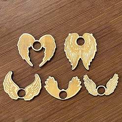 Бежевый Мини-резные деревянные подставки для хрустальных шаров, подставка для хрустального шара, крыло, бежевые, 90 мм, 5 шт / комплект