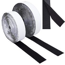 Black Double Self-Adhesive Adhesive Hook and Loop Tapes, Magic Taps, for Earbud Headphones Phones Wire Wrap Management, Black, 53x0.5mm, 2 rolls/set