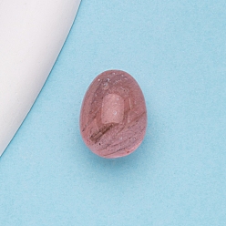 Клубничный Кварц Натуральный клубничный кварцевый массажный инструмент, яйцо, 20x30x15 мм