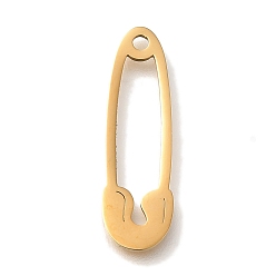 Золотой 201 подвески из нержавеющей стали, клип-чары, золотые, 24x7.5x1 мм, отверстие : 1.6 мм