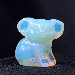 Опал Опаловые украшения для скульптуры, для домашнего офисного стола, коала, 32x30 мм