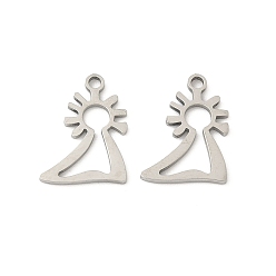 Нержавеющая Сталь Цвет 201 брелоки из нержавеющей стали для лазерной резки, virgen del pilar, цвет нержавеющей стали, 14x10.5x1 мм, отверстие : 1.4 мм