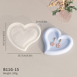 Heart Cup Mat Silicone Molds, Resin Casting Coaster Molds, For UV Resin, Epoxy Resin Craft Making, White, Heart, 158x167x20mm