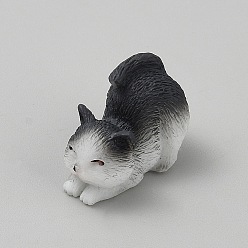 Черный Украшения в форме кошек из смолы, для украшения рабочего стола домашнего офиса, чёрные, 25x15x17.5 мм