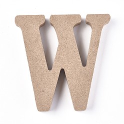 Letter W Письмо незаконченные кусочки дерева, вырезанные лазером деревянные формы, для поделки роспись орнамент рождественские украшения для дома подвески, буква.w, 100x99x15 мм