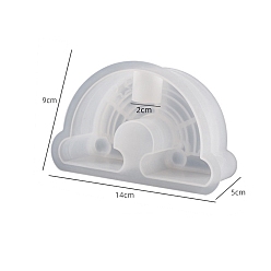 White Arch-shaped Rainbow Bridge Candle Holder, Candlestick Silicone Mold, White, 14x9x5cm