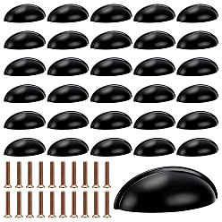 Черный 40 шт. ручки для ящиков из цинкового сплава, ручки шкафа, аксессуары для дверных ручек, с винтом 80 шт., чёрные, 81x25x23.5 мм