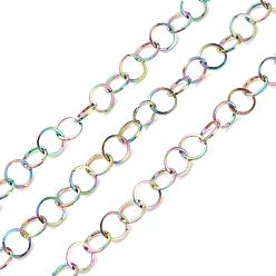 Rainbow Color Ионное покрытие (ip) цвет радуги 304 роликовые цепи из нержавеющей стали, пайки, с катушкой, Радуга цветов, 5x0.5 мм, 32.8 футов (10 м) / рулон