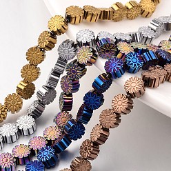 (52) Непрозрачная лаванда Гальванизировать немагнитных синтетический гематит нитей бисера, снежинка, разноцветные, 6x3 мм, отверстие : 1 мм, около 62 шт / нитка, 15.7 дюйм