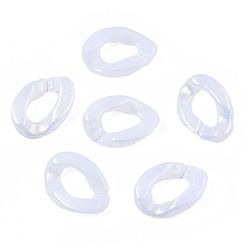 Кремово-белый Окрашен акриловые соединительные кольца, прорезиненный стиль, разъемы для быстрой связи, для изготовления бордюрных цепей, твист, кремово-белые, 16x11.5x3 мм, внутренний диаметр: 8 мм, Около 4.5 шт / 2200 г