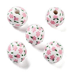 Flamant Bois perles européennes, Perles avec un grand trou   , fleur, flamant, 15.5~16x14.5mm, Trou: 4mm