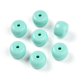 Бледно-бирюзовый Непрозрачные акриловые бусины, колонка, бледные бирюзовая, 7.1x9.9 мм, отверстие : 1.8 мм, Около 943 шт / 500 г