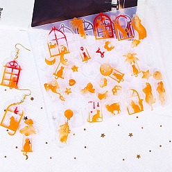 Mixed Shapes Силиконовые формы для изготовления подвесок своими руками в форме кошки., формы для литья смолы, для уф-смолы, изготовление ювелирных изделий из эпоксидной смолы, прозрачные, разнообразные, 150x170x4 мм, отверстие : 1.5 мм