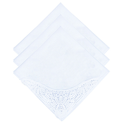 Белый 3шт. хлопчатобумажный носовой платок, квадратный, белые, 350x350x0.5 мм