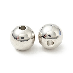 Платина Стойки обшивки латунные бусины, без кадмия и без свинца, круглые, платина, 7.8x7 мм, отверстие : 2 мм