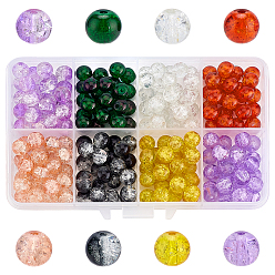 (52) Непрозрачная лаванда 200 шт 8 цвета окрашенные распылением хрустящие стеклянные бусины нити, круглые, разноцветные, 8 мм, отверстие : 1.3~1.6 мм, 25 шт / цвет