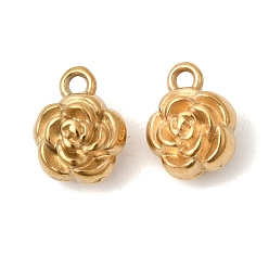 Золотой 304 прелести нержавеющей стали, цветок, ионное покрытие (ip), золотые, 8.5x6.5x5 мм, отверстие : 1 мм