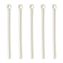 Real Platinum Plated SHEGRACE Brass Pendants, Bar, Cadmium Free & Nickel Free & Lead Free, Real Platinum Plated, 20x2x1mm, Hole: 0.9mm