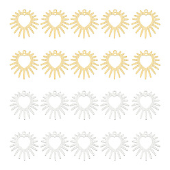 (52) Непрозрачная лаванда 20 шт. 2 цвета латунные подвески, без кадмия и без свинца, шарма сердца, разноцветные, 24x23x0.7 мм, отверстие : 1.5 мм, 10 шт / цвет