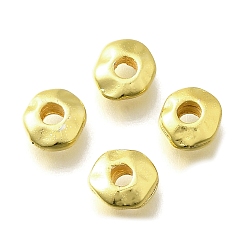 Золотой Сплавочные бусины, долговечный, стойки покрытие, плоско-круглые, золотые, 6x6.5x2.5 мм, отверстие : 2 мм