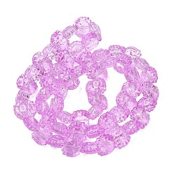 Plum Electroplate Baking Paint Transparent Glass Beads Strands, Crab, Plum, 13x16x8.5mm, Hole: 1.2mm, about 55pcs/strand, 24.41''(62cm)