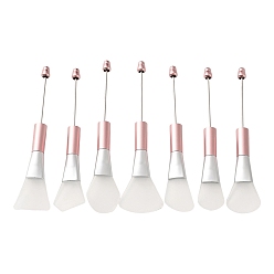Pink 7Pcs Plastic & Silicone Cleaning Brushes, Cleaning Tools, Pink, 145~155x23.5~31x11.5mm