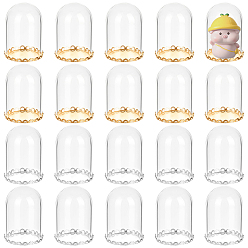 (52) Непрозрачная лаванда 20 шт. стеклянные банки-колокола, с 20шт. латунной основой, разноцветные, 39.5x25 мм