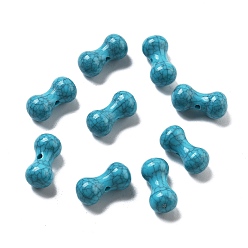 Темно-бирюзовый Акриловые бусины, имитация бирюзовых бусин, гантель, темные бирюзовый, 9x17.5x9 мм, отверстие : 1.6 мм, 657 шт / 500 г